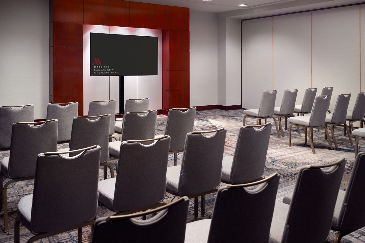 "A hotel conference room at the Marriott Kansas City in Overland Park"